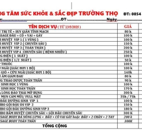 TRUNG TÂM SỨC KHỎE & SẮC ĐẸP  TRƯỜNG THỌ 